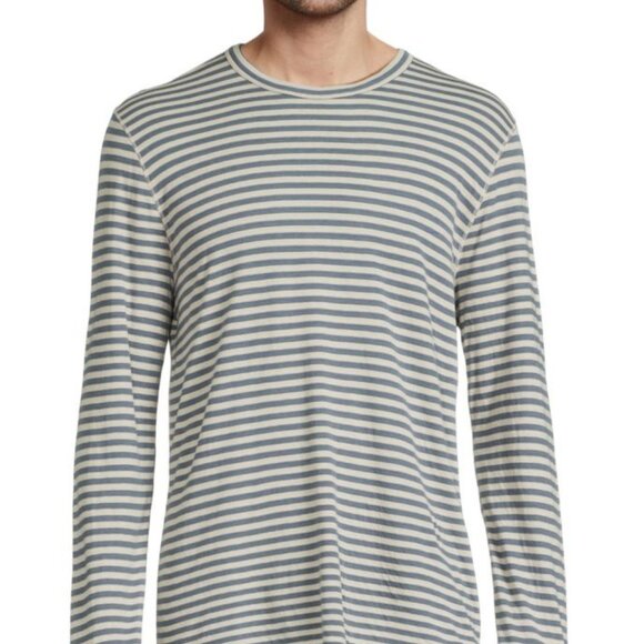 Faherty Set of 2 Striped Reversible Pima Cotton Blend Long Sleeve Tee Shirt